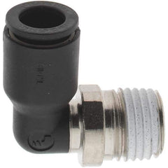 Parker - 5/16" Outside Diam, 1/4 NPT, Nylon Push-to-Connect Tube Male Elbow - 290 Max psi - Industrial Tool & Supply