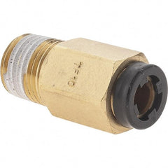 Parker - 3/16" Outside Diam, 1/8 NPT, Nickel Plated Brass Push-to-Connect Tube Male Connector - 290 Max psi, Tube to Male NPT Connection - Industrial Tool & Supply