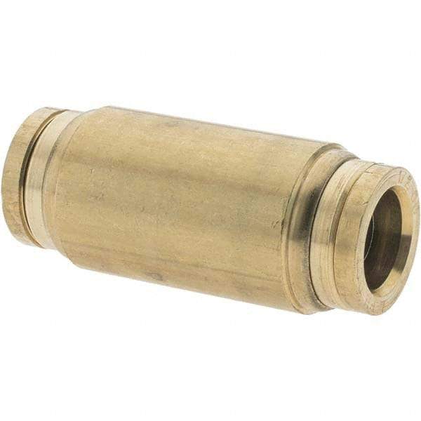 Parker - 1/2" Outside Diam, Brass Push-to-Connect Tube Union - Tube to Tube Connection, Nitrile O-Ring - Industrial Tool & Supply