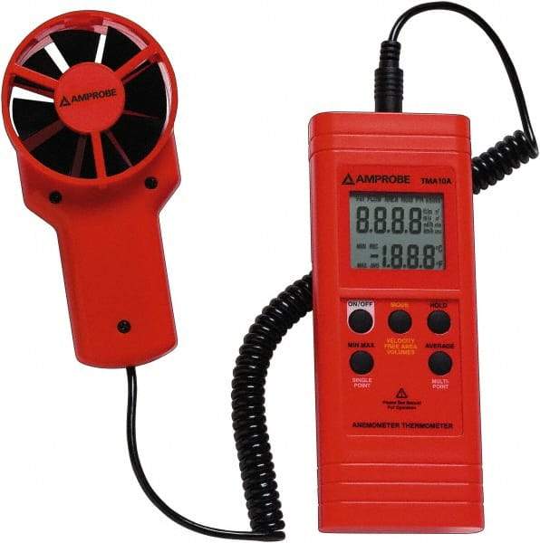 Amprobe - 0.4 to 25 m/Sec Air Anemometer - 122°F Max - Industrial Tool & Supply
