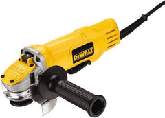 DeWALT - 4-1/2" Wheel Diam, 12,000 RPM, Corded Angle & Disc Grinder - 5/8-11 Spindle, 115 Volts, 9 Amps, Rear Exhaust - Industrial Tool & Supply