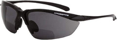 CrossFire - +2.5, Clear Lenses, Scratch Resistant, Framed Magnifying Safety Glasses - UV Protection, Gray Frame - Industrial Tool & Supply