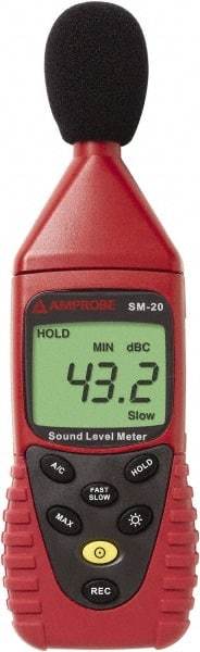 Amprobe - A and C Frequency Weight, LCD Display Sound Meter - 30 to 130 Decibels - Industrial Tool & Supply