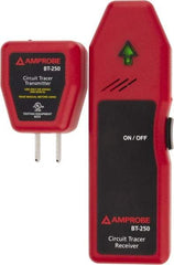 Amprobe - 110 to 110 VAC, Circuit Breaker Finder - 9 Volt, Includes Batteries, Connection Cable, Light Fixture Adapter, Receiver, Socket/Test Lead Adapter with Clips, Transmitter, User Manual - Industrial Tool & Supply