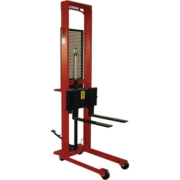 Wesco Industrial Products - 1,000 Lb Capacity, 56" Lift Height, Steel Stacker Manually Operated Lift - Industrial Tool & Supply