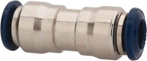 Value Collection - 1/8" Outside Diam, Nickel Plated Brass Push-to-Connect Tube Union - 250 Max psi, Tube to Tube Connection, Buna O-Ring - Industrial Tool & Supply