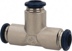 Value Collection - 5/16" Outside Diam, Nickel Plated Brass Push-to-Connect Tube Union Tee - 250 Max psi, Tube to Tube Connection, Buna O-Ring - Industrial Tool & Supply