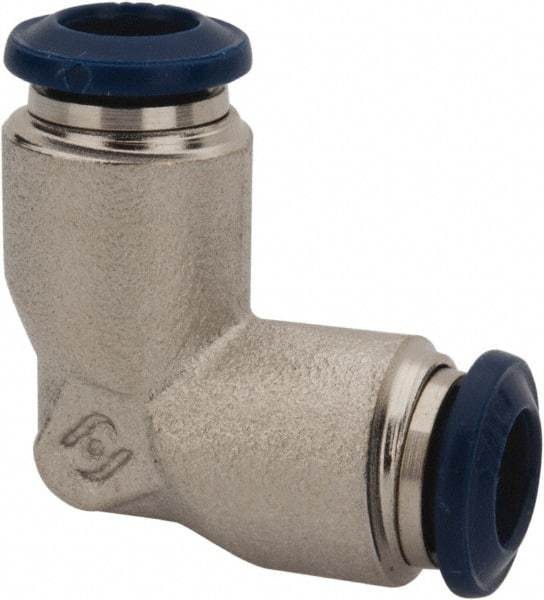 Value Collection - 5/16" Outside Diam, Nickel Plated Brass Push-to-Connect Tube Union Elbow - 250 Max psi, Tube to Tube Connection, Buna O-Ring - Industrial Tool & Supply