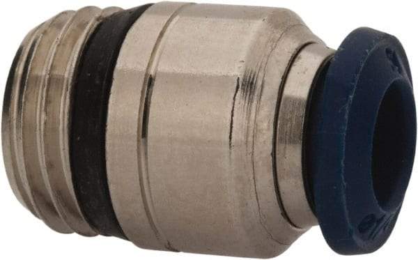 Value Collection - 5/32" Outside Diam, 10-32 Universal, Nickel Plated Brass Push-to-Connect Tube Male Connector - 250 Max psi, Tube to Universal Thread Connection, Buna O-Ring - Industrial Tool & Supply
