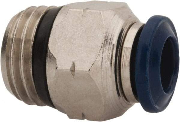 Value Collection - 5/32" Outside Diam, 1/8 Universal, Nickel Plated Brass Push-to-Connect Tube Male Connector - 250 Max psi, Tube to Universal Thread Connection, Buna O-Ring - Industrial Tool & Supply