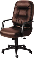 Hon - 46-1/2" High Executive High Back Leather Chair - 26" Wide x 29-3/4" Deep, Leather, Memory Foam Seat, Burgundy - Industrial Tool & Supply