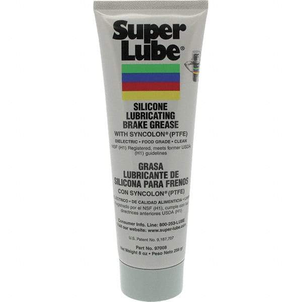 Synco Chemical - 8 oz Tube Silicone General Purpose Grease - Translucent White/Gray, Food Grade, 500°F Max Temp, NLGIG 2, - Industrial Tool & Supply