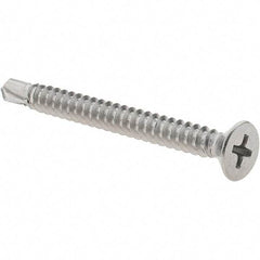 Value Collection - #10, Flat Head, Phillips Drive, 2" OAL, #3 Point, Self Drilling Screw - Grade 410 Stainless Steel - Industrial Tool & Supply
