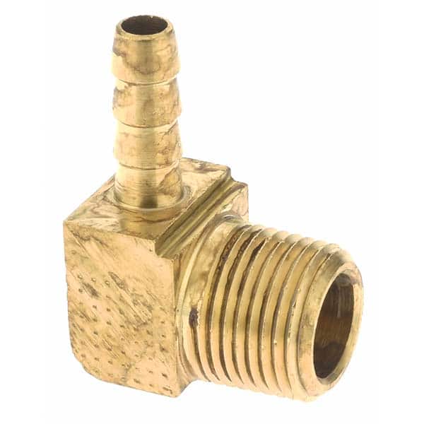 Parker - 3/8 MNPT Thread Hose Barb x Male NPT 90° Elbow - Industrial Tool & Supply