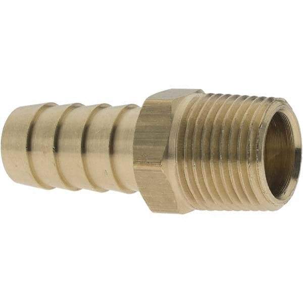 Value Collection - 3/8 MNPTF Thread Barb x MNPTF Adapter - 1/2" ID Hose, Brass - Industrial Tool & Supply