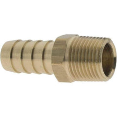 Value Collection - 3/8 MNPTF Thread Barb x MNPTF Adapter - 1/2" ID Hose, Brass - Industrial Tool & Supply