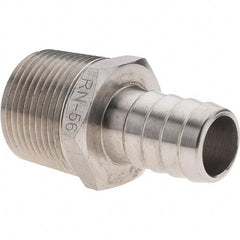 Value Collection - 3/4 MNPT Thread Barb x NPT Hose Insert - 5/8" ID Hose, Stainless Steel - Industrial Tool & Supply