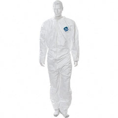Value Collection - Size 3XL Film Laminate General Purpose Coveralls - White, Zipper Closure, Open Cuffs, Open Ankles - Industrial Tool & Supply
