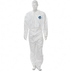 Value Collection - Size M Film Laminate General Purpose Coveralls - White, Zipper Closure, Open Cuffs, Open Ankles - Industrial Tool & Supply