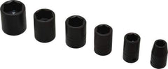Proto - 6 Piece 1/4" Drive Impact Socket Set - 6 Points, 1/4" to 9/16" Range, Inch Measurement Standard - Industrial Tool & Supply