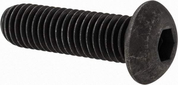 Value Collection - 1/2-13 UNC Hex Socket Drive, Button Screw - Alloy Steel, Black Oxide Finish, Fully Threaded, 1-3/4" Length Under Head - Industrial Tool & Supply