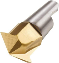 Seco - MM12 M02 Grade F15M Carbide Chamfer Milling Tip Insert - 2 Flutes, 0.63" Cutting Diam, 0.169" Depth of Cut, 0.598" Extension - Industrial Tool & Supply
