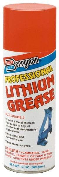 Berryman Products - 11 oz Aerosol Lithium Extreme Pressure Grease - Opaque, Extreme Pressure, 120°F Max Temp, - Industrial Tool & Supply