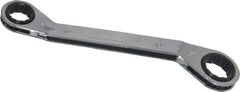 Proto - 3/4" x 7/8" 12 Point Reversible Ratcheting Offset Box Wrench - Double End, 1-9/16" Head Diam x 1/2" Head Thickness, 9-1/2" OAL, Steel, Polished Finish, 25° Offset - Industrial Tool & Supply