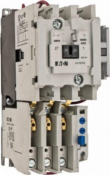 Eaton Cutler-Hammer - 240 Coil VAC, 27 Amp, NEMA Size 1, Nonreversible Open Enclosure NEMA Motor Starter - 3 hp at 1 Phase - Industrial Tool & Supply