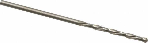 Chicago-Latrobe - #52 118° High Speed Steel Jobber Drill - Bright Finish, Left Hand Cut, Spiral Flute, Straight Shank, 1-7/8" OAL, Standard Point - Industrial Tool & Supply