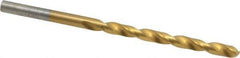 Chicago-Latrobe - #16 135° Cobalt Jobber Drill - TiN Finish, Right Hand Cut, Spiral Flute, Straight Shank, 3-3/8" OAL, Split Point - Industrial Tool & Supply