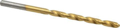 Chicago-Latrobe - #18 135° Cobalt Jobber Drill - TiN Finish, Right Hand Cut, Spiral Flute, Straight Shank, 3-1/4" OAL, Split Point - Industrial Tool & Supply