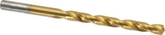 Chicago-Latrobe - Letter E (1/4) 135° Cobalt Jobber Drill - TiN Finish, Right Hand Cut, Spiral Flute, Straight Shank, 4" OAL, Split Point - Industrial Tool & Supply
