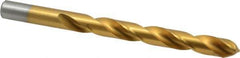 Chicago-Latrobe - 31/64" 135° Cobalt Jobber Drill - TiN Finish, Right Hand Cut, Spiral Flute, Straight Shank, 5-7/8" OAL, Split Point - Industrial Tool & Supply