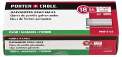 Porter-Cable - 18 Gauge 3/4" Long Brad Nails for Power Nailers - Grade 2 Steel, Galvanized Finish, Brad Head, Chisel Point - Industrial Tool & Supply