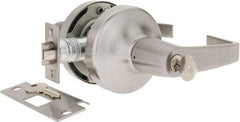 Yale - Light/Medium Duty Classroom Lever Lockset - 2-3/4" Back Set, Key in Lever Cylinder, Satin Chrome Finish - Industrial Tool & Supply