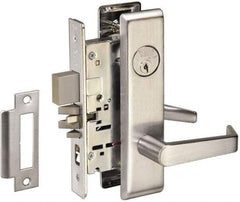 Yale - Extra Heavy Duty Privacy Lever Lockset - 2-3/4" Back Set, Satin Chrome Finish - Industrial Tool & Supply