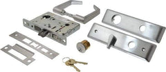 Yale - Extra Heavy Duty Entrance/Apartment Lever Lockset with Dead Bolt - 2-3/4" Back Set, Standard Mortise Cylinder, Satin Chrome Finish - Industrial Tool & Supply
