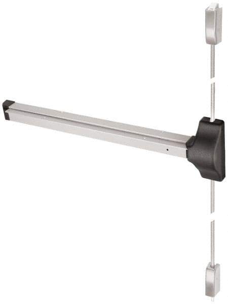 Yale - Right Hand Field Reversible, Surface Vertical Rod - Aluminum Finish, 30 to 36" Door Width, Grade 1 - Industrial Tool & Supply
