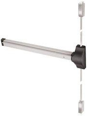 Yale - Fire Rated, Right Hand Field Reversible, Surface Vertical Rod - Aluminum Finish, 30 to 36" Door Width, Grade 1 - Industrial Tool & Supply
