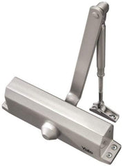 Yale - 42" Door Width, 9-3/4" Closer Body Length, Non-Handed Door Closer Manual Damper - Aluminum Finish, Non-Handed - Industrial Tool & Supply