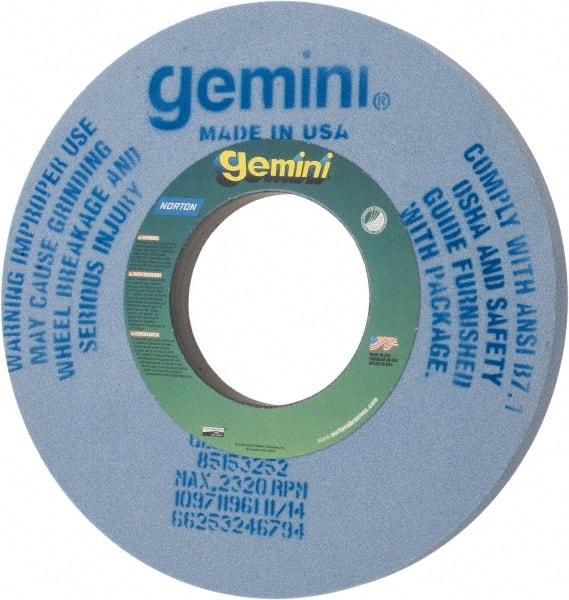 Norton - 14" Diam x 5" Hole x 1" Thick, J Hardness, 60 Grit Surface Grinding Wheel - Aluminum Oxide, Type 1, Medium Grade, 2,320 Max RPM, No Recess - Industrial Tool & Supply