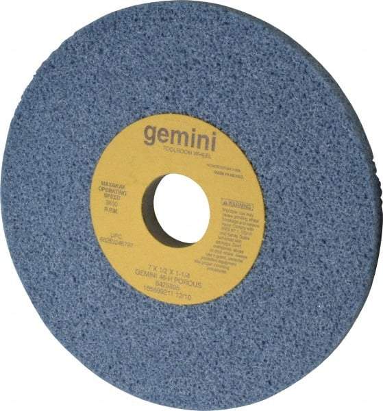 Norton - 7" Diam x 1-1/4" Hole x 1/2" Thick, H Hardness, 46 Grit Surface Grinding Wheel - Aluminum Oxide, Type 1, Coarse Grade, 3,600 Max RPM, No Recess - Industrial Tool & Supply