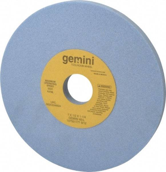 Norton - 7" Diam x 1-1/4" Hole x 1/2" Thick, L Hardness, 60 Grit Surface Grinding Wheel - Aluminum Oxide, Type 1, Medium Grade, 3,600 Max RPM, No Recess - Industrial Tool & Supply