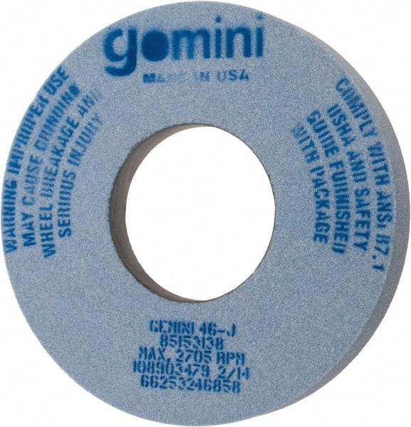 Norton - 12" Diam x 5" Hole x 1-1/2" Thick, J Hardness, 46 Grit Surface Grinding Wheel - Aluminum Oxide, Type 5, Coarse Grade, 2,705 Max RPM, One-Side Recess - Industrial Tool & Supply