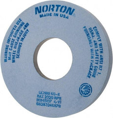 Norton - 14" Diam x 5" Hole x 1-1/2" Thick, K Hardness, 60 Grit Surface Grinding Wheel - Aluminum Oxide, Type 5, Medium Grade, 2,320 Max RPM, One-Side Recess - Industrial Tool & Supply