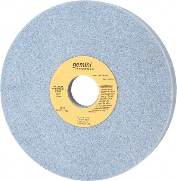 Norton - 7" Diam x 1-1/4" Hole x 1" Thick, H Hardness, 46 Grit Surface Grinding Wheel - Aluminum Oxide, Type 5, Coarse Grade, 3,600 Max RPM, One-Side Recess - Industrial Tool & Supply