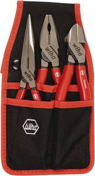 Wiha - 3 Piece Cutting Plier Set - Comes in Clamshell - Industrial Tool & Supply