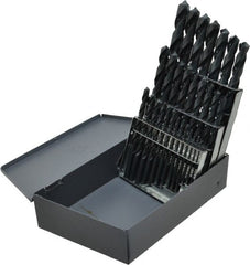 Chicago-Latrobe - 1/16 to 1/2", 118° Point, Oxide Finish, High Speed Steel Jobber Length Drill Bit Set - Industrial Tool & Supply