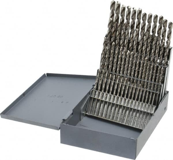 Chicago-Latrobe - 118° Point, Bright Finish, High Speed Steel Jobber Length Drill Bit Set - Industrial Tool & Supply